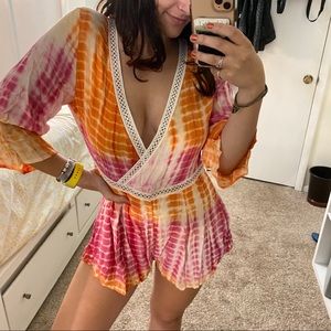 Pink & Orange TieDye Romper